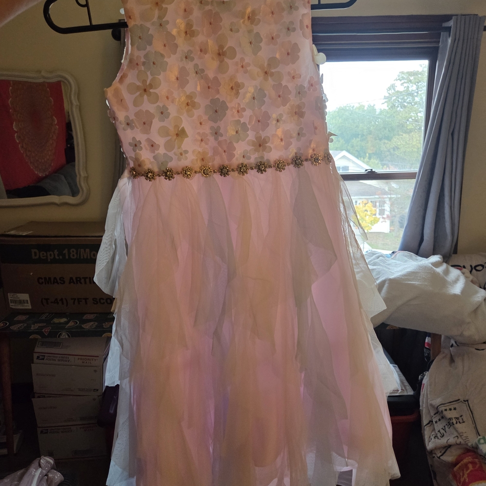 Floral Pink Sleeveless Dress